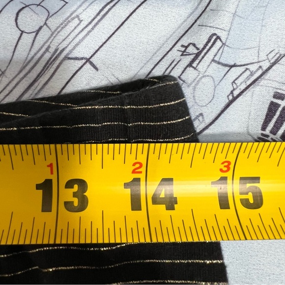 Old Navy Women's Black and Gold Striped Leggings - Picture 4 of 7